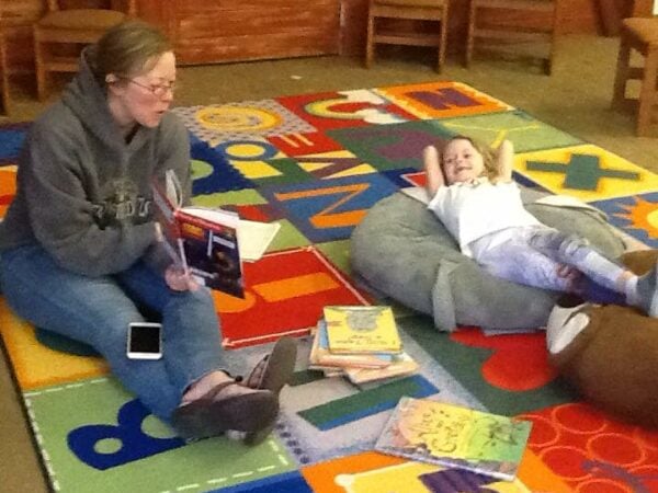 reading a book