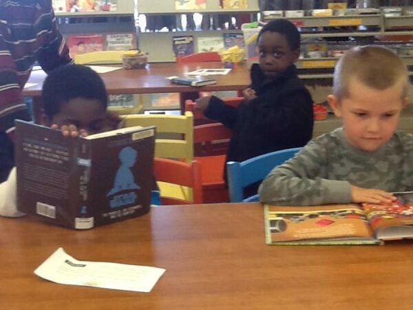 reading a book