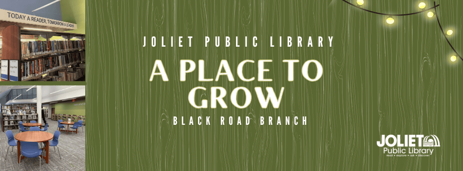 a place to grow banner on green background with pictures of the new black road branch