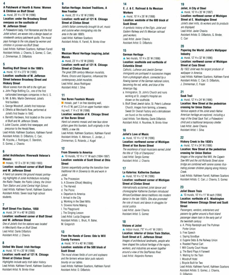 Joliet Public Art Brochure- Pg.3&4