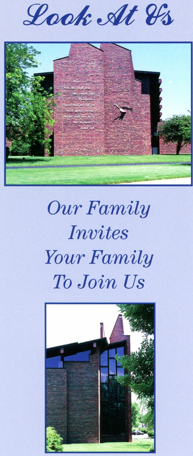 Look At Us Brochure- Cover (Joliet Jewish Congregation)