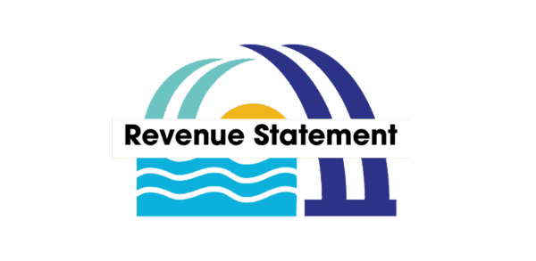 Revenue Statement Icon with brandmark in back