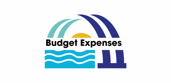 Budget Expenses Icon with brandmark in back
