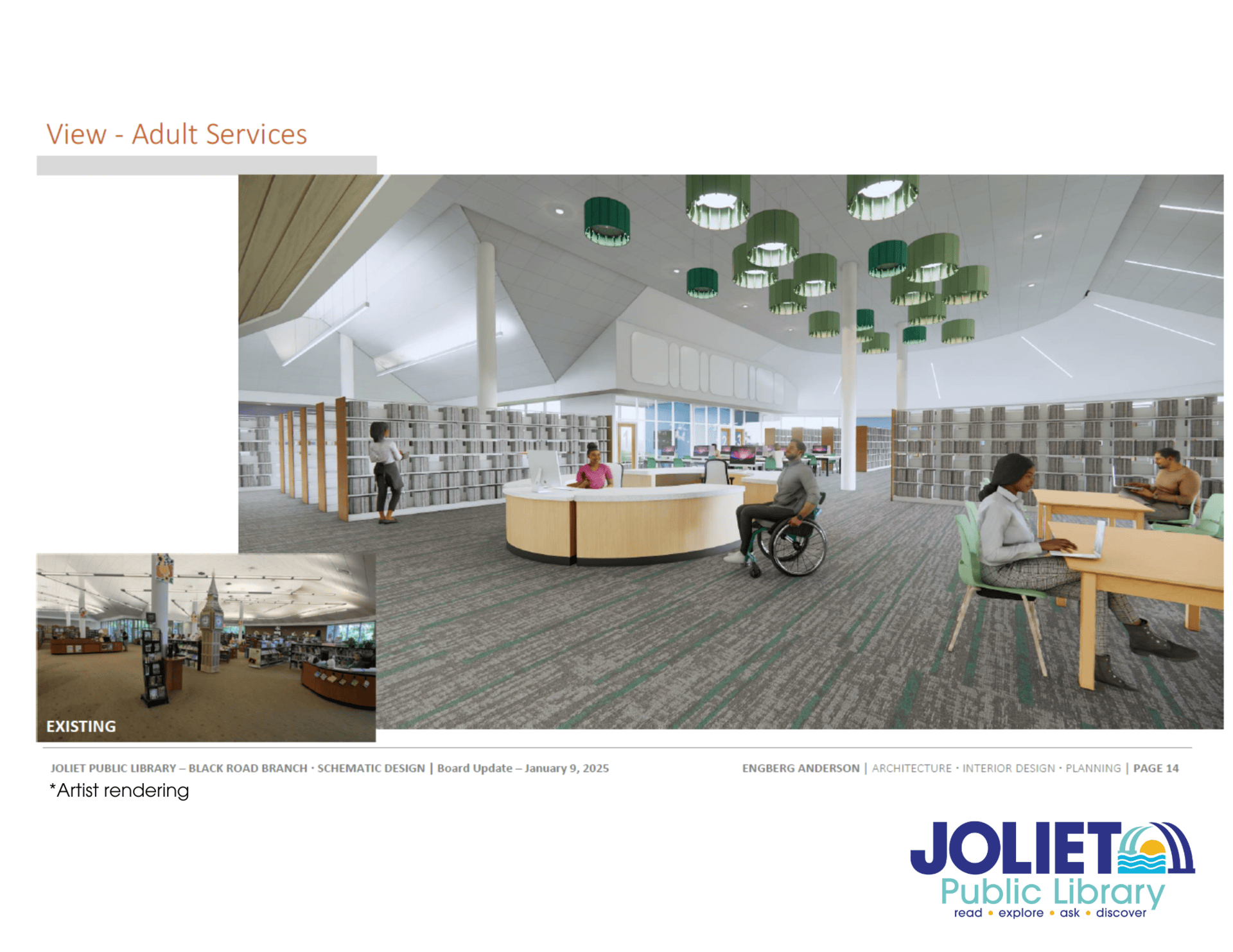 Blueprint and Visual Renderings Joliet Public Library